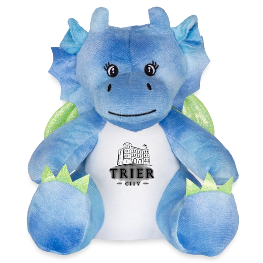 Trier Plüschtier Drache 22 cm - Weiß/Blau