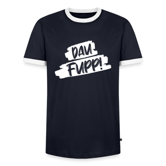 Dau Fupp Männer Kontrast-T-Shirt - Navy/Weiß