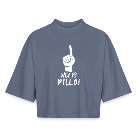 Wei ist Pillo Boxy Frauen Recyceltes 1/2 Sleeved T-Shirt - Blaugrau