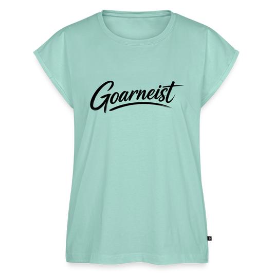 Goarneist Frauen T-Shirt mit gerollten Ärmeln - Mint