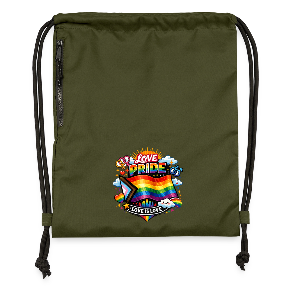 Pride Turnbeutel aus Recycling-Material - military Green