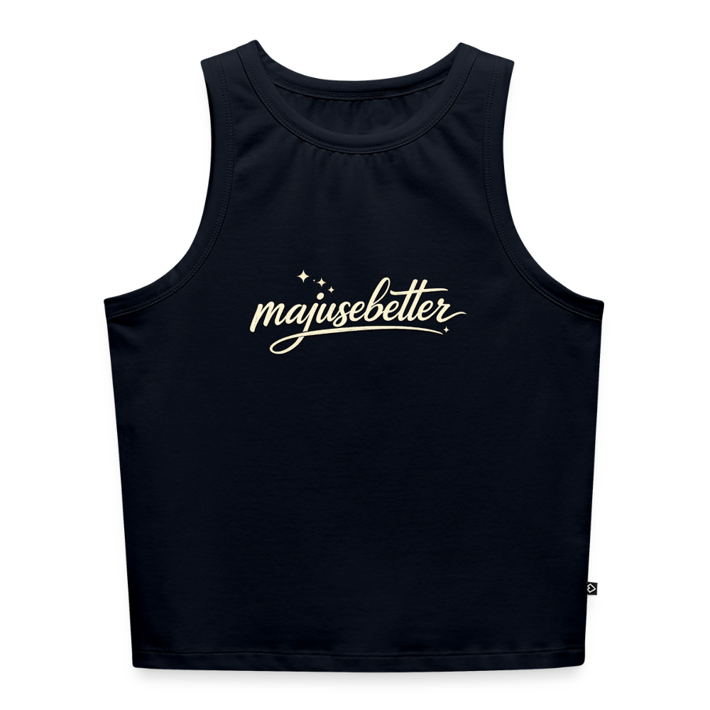 Majusebetter Cropped Frauen Organic Tank Top - Navy