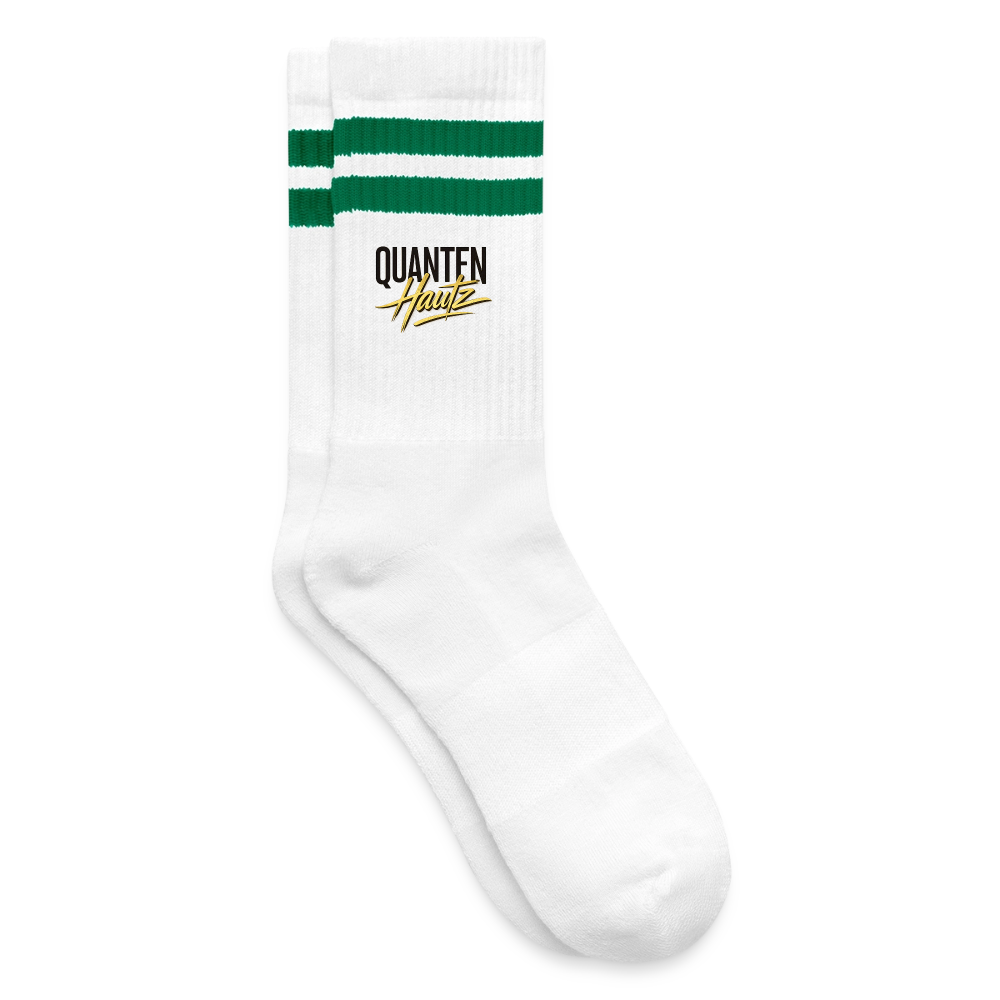 Quanten Hautz Gestreifte Tennissocken - Weiß/Grün