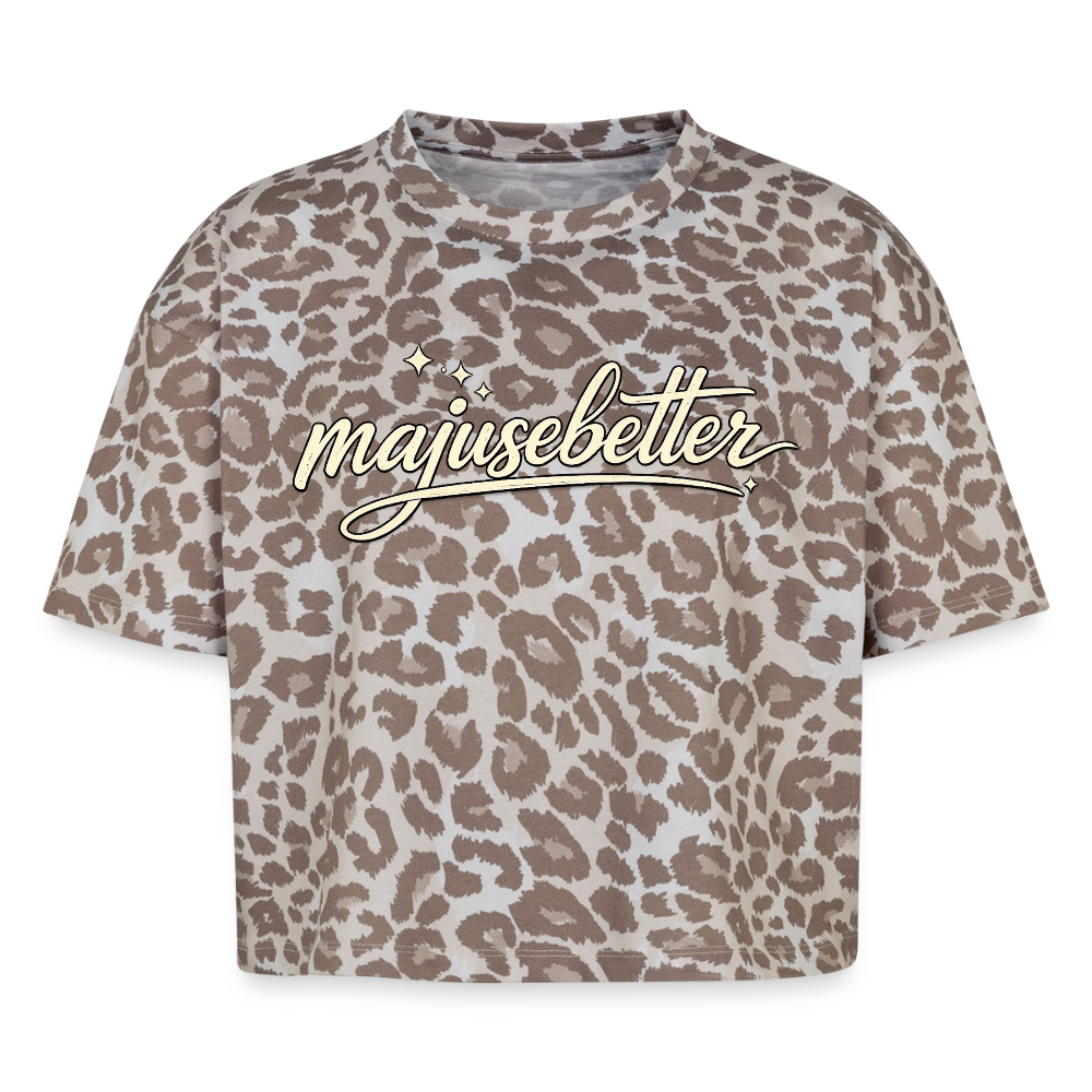 Majusebetter Boxy Leo Frauen Premium Organic T-Shirt - Leopard print