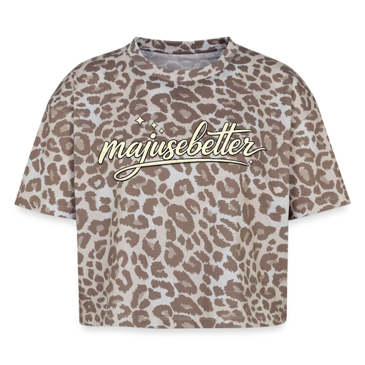 Majusebetter Boxy Leo Frauen Premium Organic T-Shirt - Leopard print