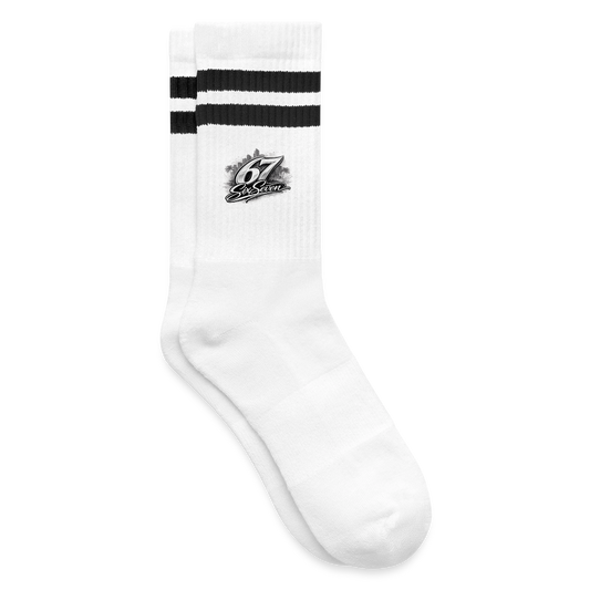Six Seven Gestreifte Tennissocken - Weiß/Schwarz