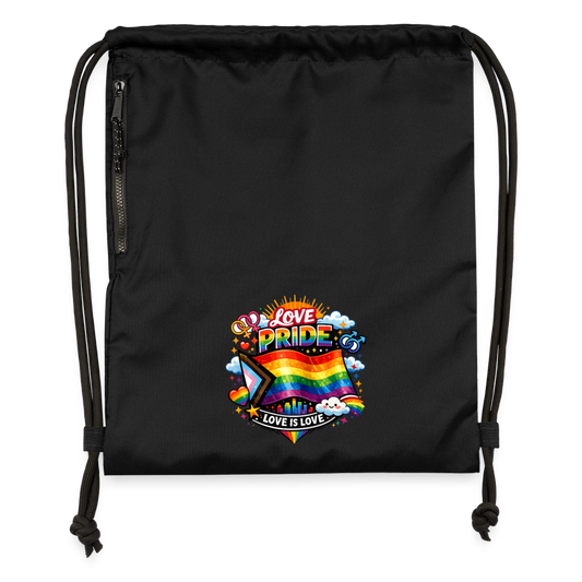 Pride Turnbeutel aus Recycling-Material - Schwarz