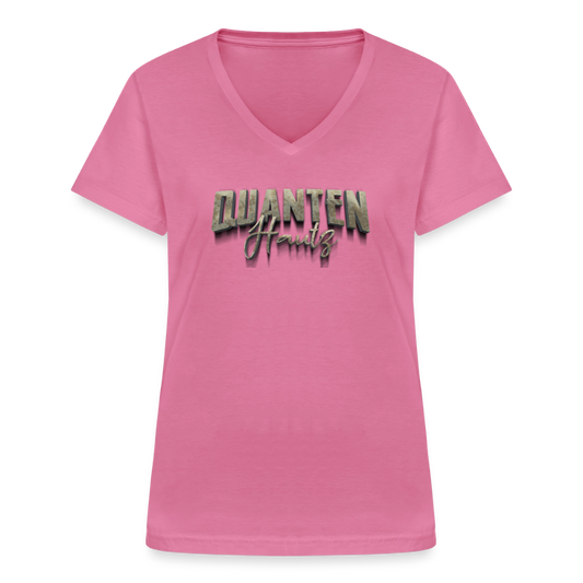QH Klassisches Frauen-T-Shirt mit V-Ausschnitt - Pink