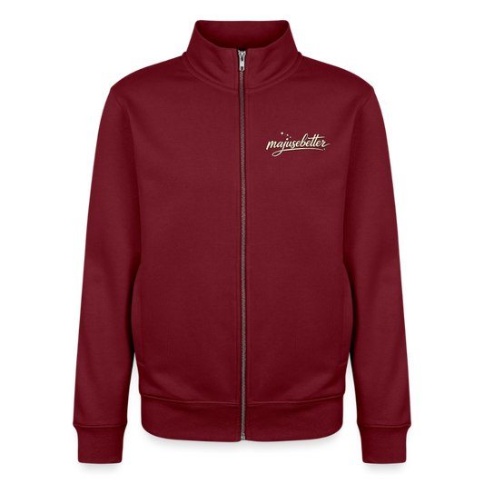 Majusebetter Unisex Bio Zip Sweatshirt - Burgunderrot