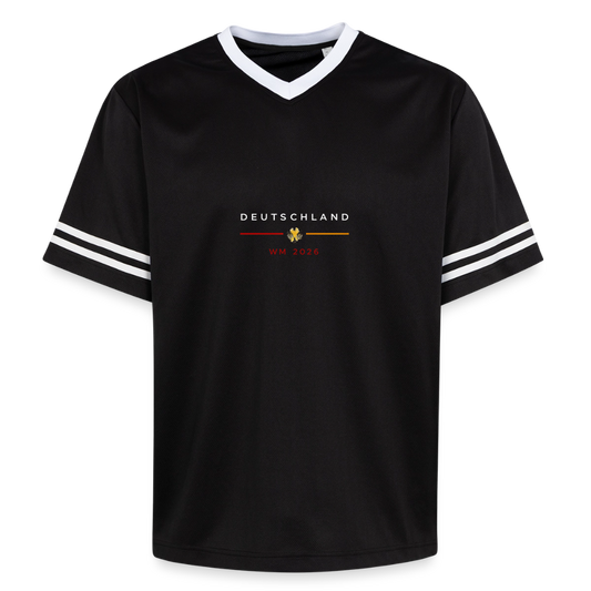 Deutschland Unisex Football Style Mesh T-Shirt - Schwarz/Weiß