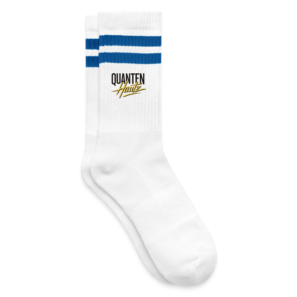 Quanten Hautz Gestreifte Tennissocken - Weiß/Blau