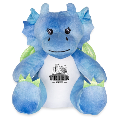 Trier Plüschtier Drache 22 cm - Weiß/Blau