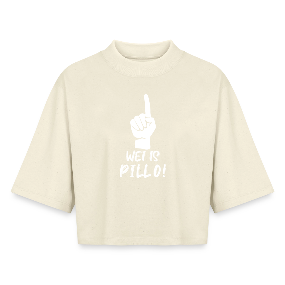 Wei ist Pillo Boxy Frauen Recyceltes 1/2 Sleeved T-Shirt - Natur