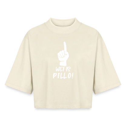 Wei ist Pillo Boxy Frauen Recyceltes 1/2 Sleeved T-Shirt - Natur