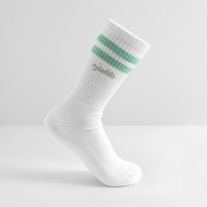 Majusebetter Gestreifte Tennissocken - Weiß/Mint