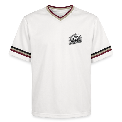 Six Seven Unisex Football Style Mesh T-Shirt - Offwhite/Bordeaux
