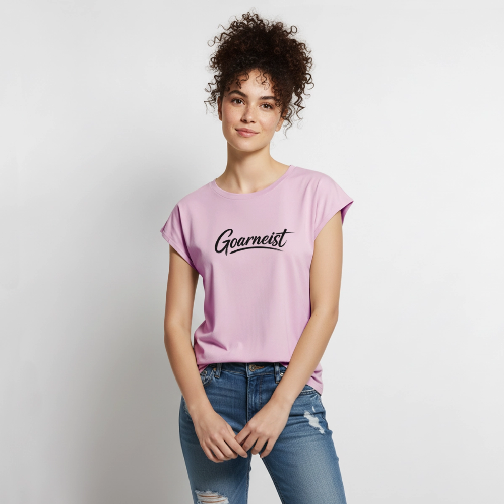 Goarneist Frauen T-Shirt mit gerollten Ärmeln - Altrosa