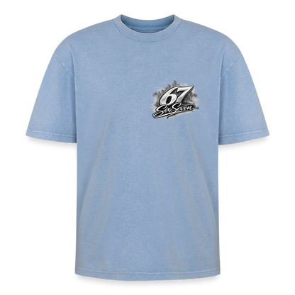 Six Seven Oversized Unisex Premium Acid-Washed T-Shirt - Blau Acid Wash
