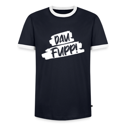 Dau Fupp Männer Kontrast-T-Shirt - Navy/Weiß 