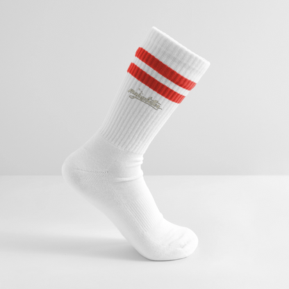 Majusebetter Gestreifte Tennissocken - Weiß/Rot