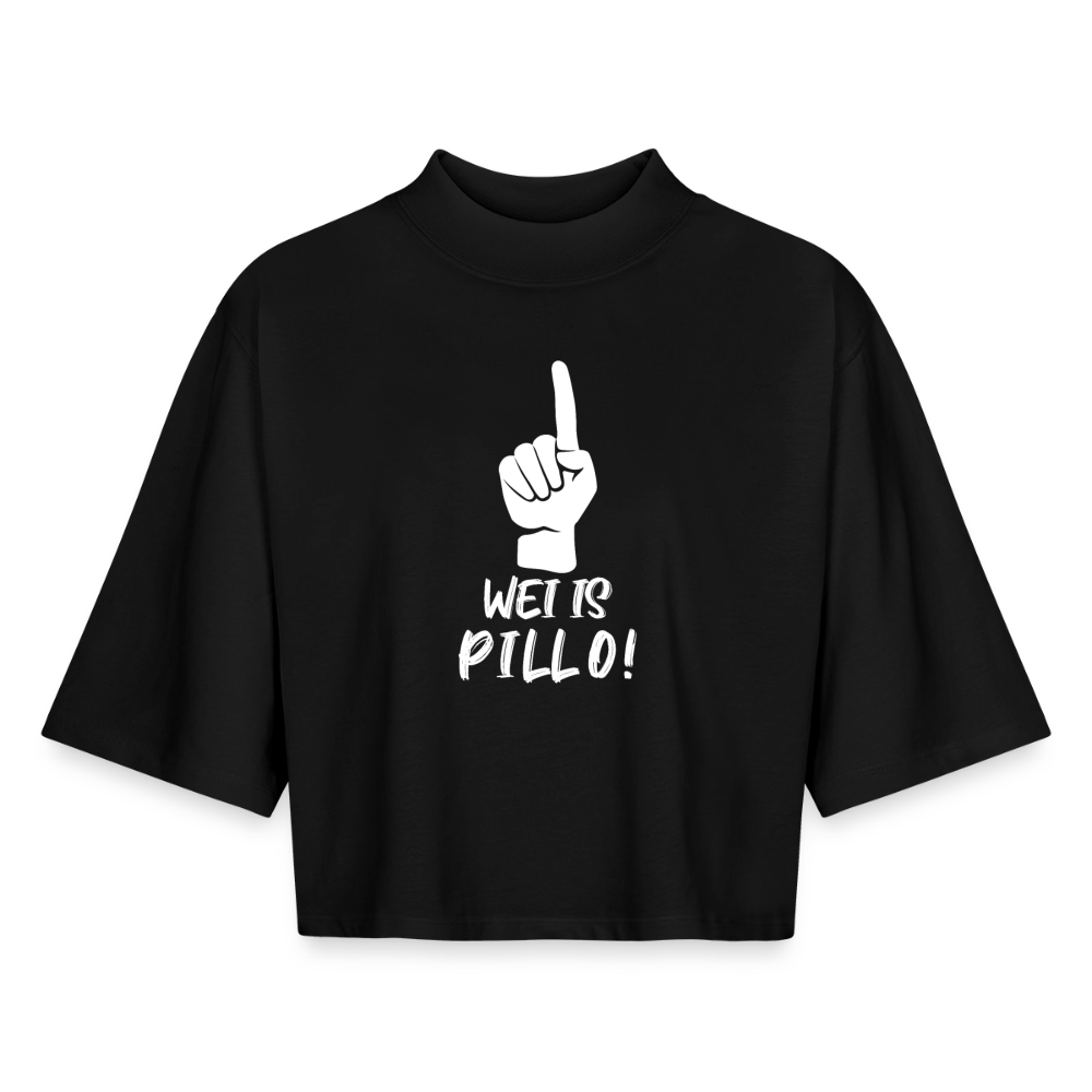 Wei ist Pillo Boxy Frauen Recyceltes 1/2 Sleeved T-Shirt - Schwarz