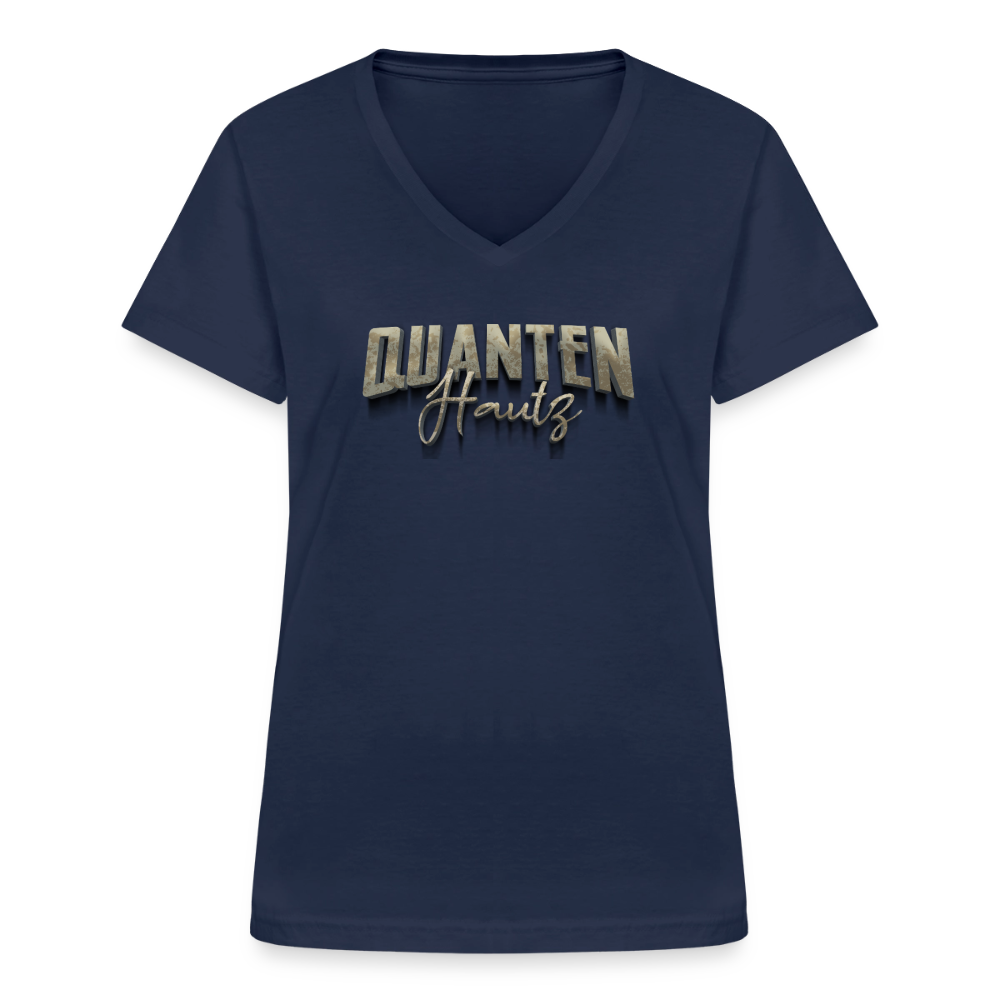 QH Klassisches Frauen-T-Shirt mit V-Ausschnitt - Navy