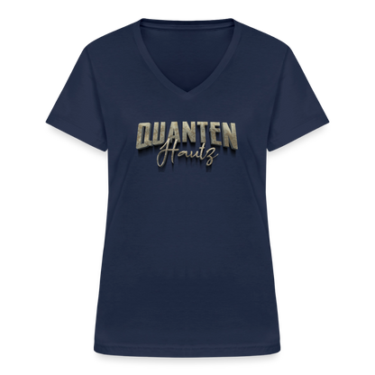 QH Klassisches Frauen-T-Shirt mit V-Ausschnitt - Navy