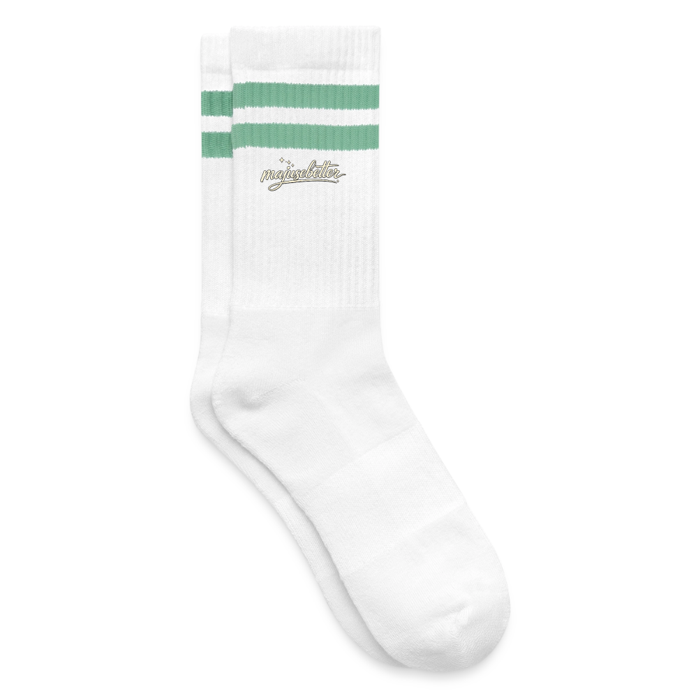 Majusebetter Gestreifte Tennissocken - Weiß/Mint