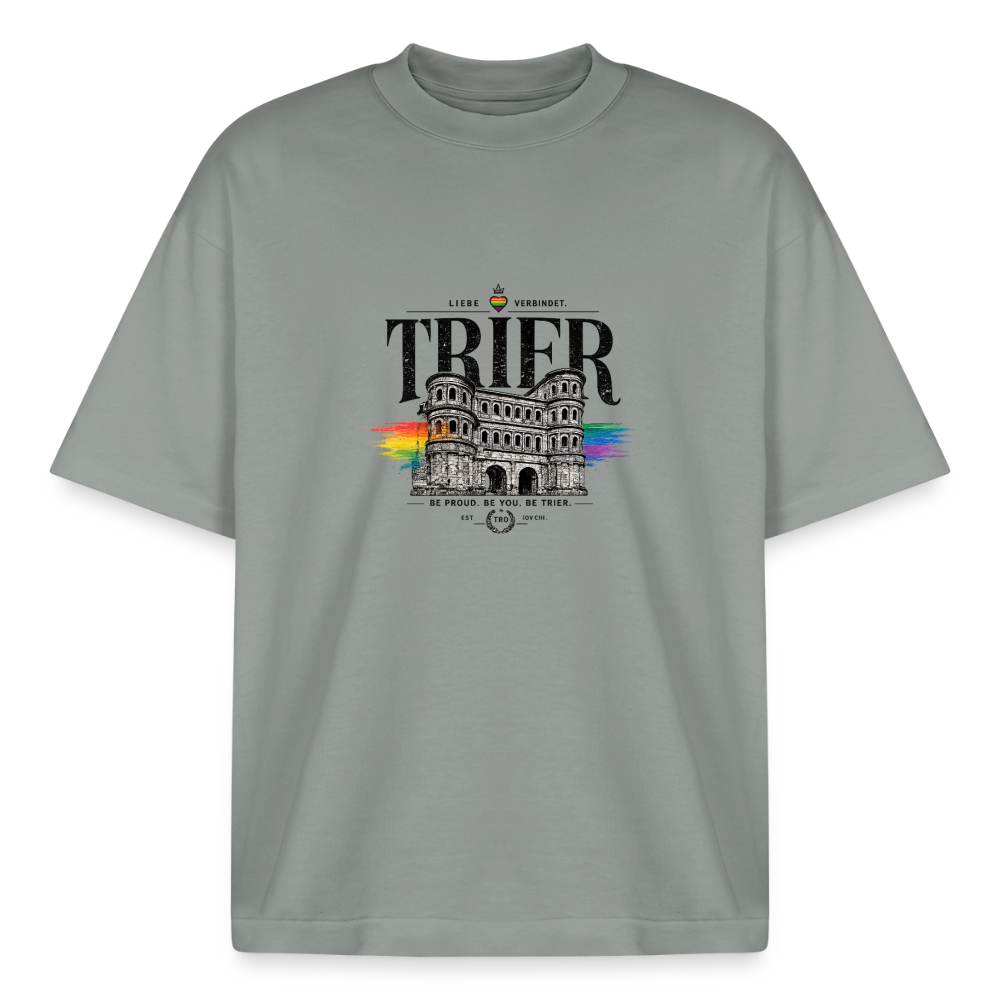 Pride Boxy Heavyweight Unisex Organic T-Shirt - Nebelgrau