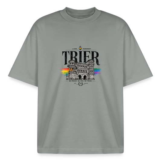 Pride Boxy Heavyweight Unisex Organic T-Shirt - Nebelgrau