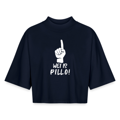 Wei ist Pillo Boxy Frauen Recyceltes 1/2 Sleeved T-Shirt - Navy