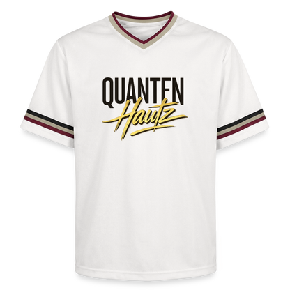 Quanten Hautz Unisex Football Style Mesh T-Shirt - Offwhite/Bordeaux