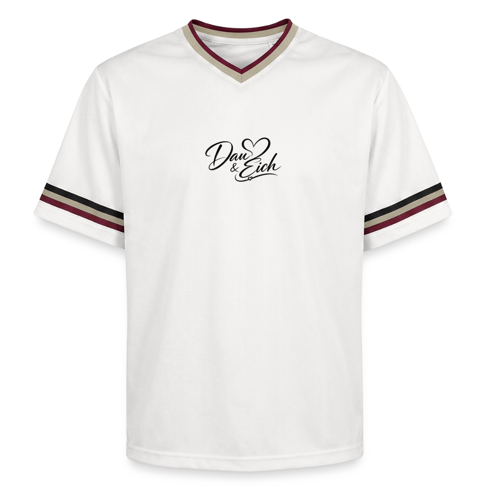 Dau & Eich Unisex Football Style Mesh T-Shirt - Offwhite/Bordeaux