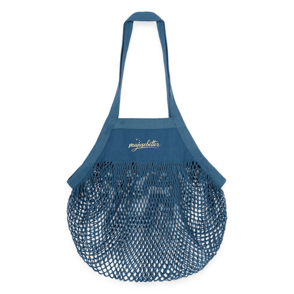 Majusebetter Bio Mesh-Einkaufstasche - Jeansblau