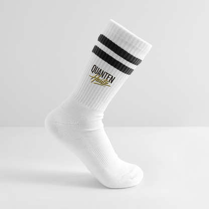 Quanten Hautz Gestreifte Tennissocken - Weiß/Schwarz