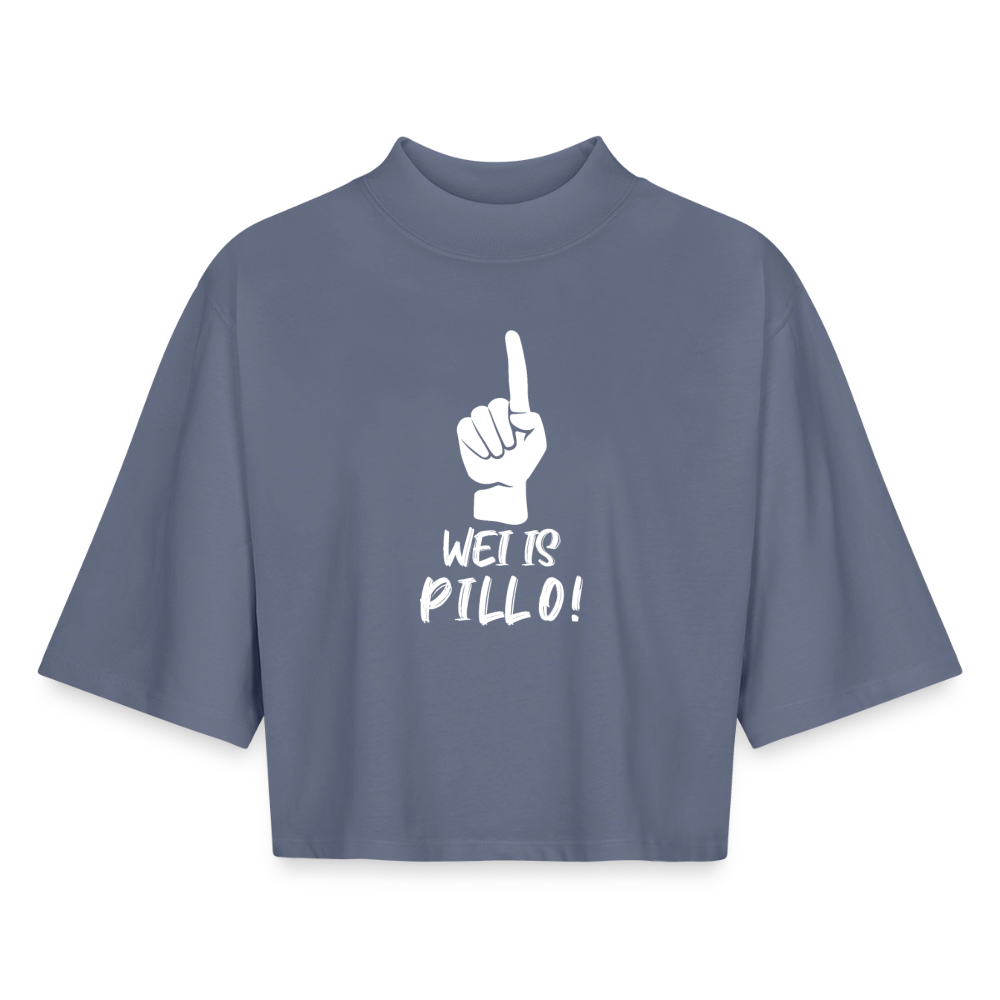 Wei ist Pillo Boxy Frauen Recyceltes 1/2 Sleeved T-Shirt - Blaugrau