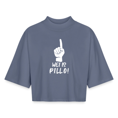 Wei ist Pillo Boxy Frauen Recyceltes 1/2 Sleeved T-Shirt - Blaugrau