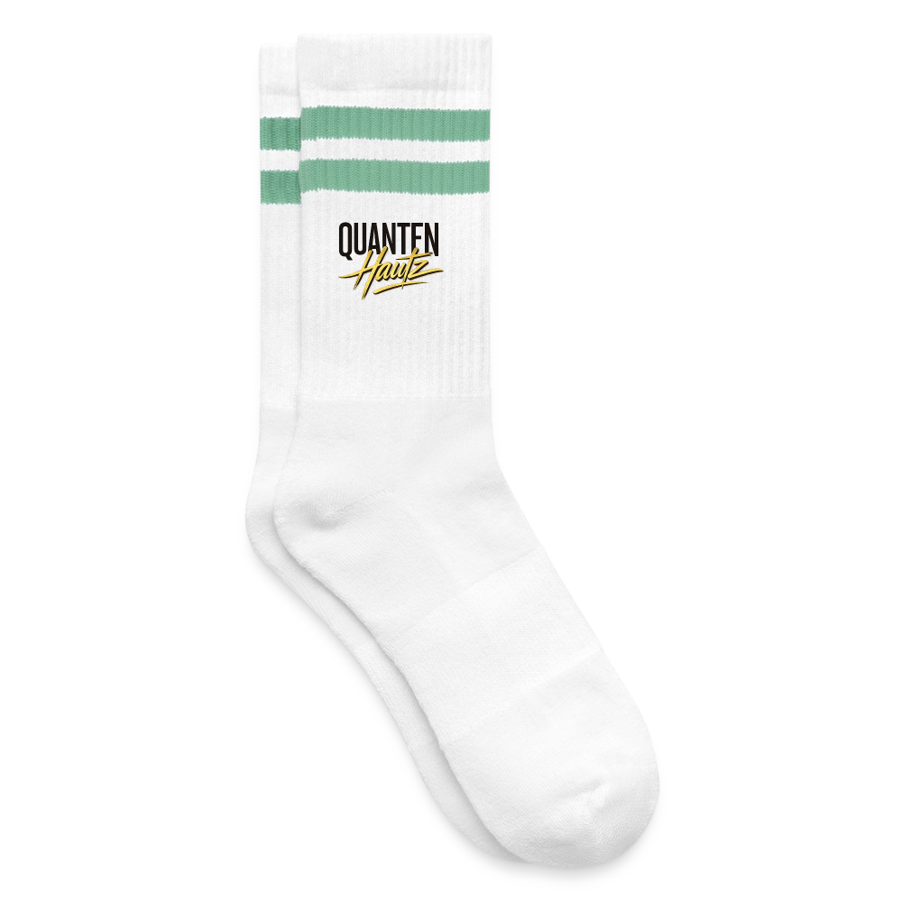 Quanten Hautz Gestreifte Tennissocken - Weiß/Mint