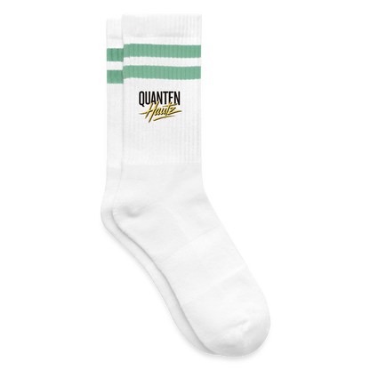 Quanten Hautz Gestreifte Tennissocken - Weiß/Mint