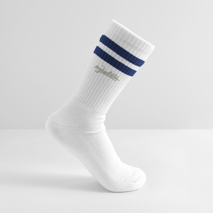 Majusebetter Gestreifte Tennissocken - Weiß/Navy