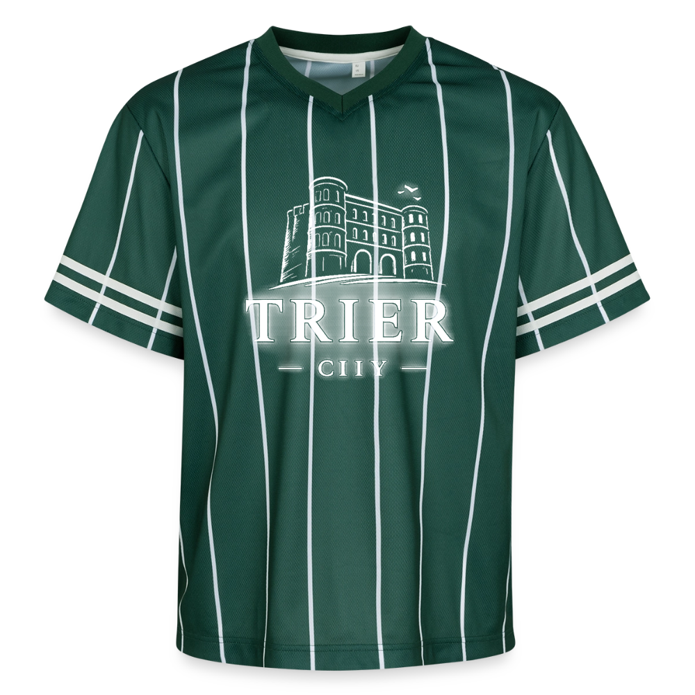 Trier Unisex Football Style Mesh T-Shirt - Dunkelgrün/Weiß