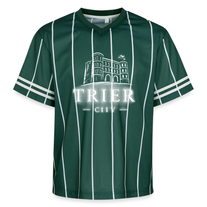 Trier Unisex Football Style Mesh T-Shirt - Dunkelgrün/Weiß