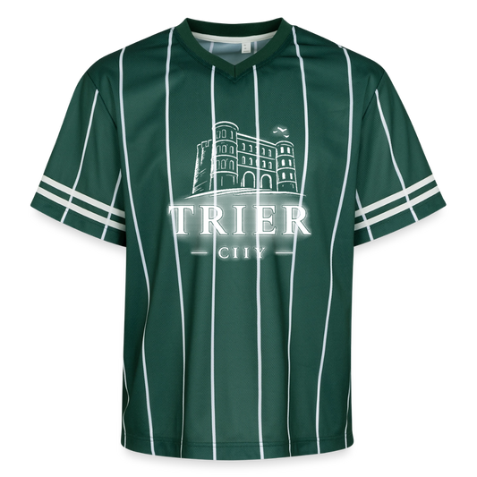 Trier Unisex Football Style Mesh T-Shirt - Dunkelgrün/Weiß