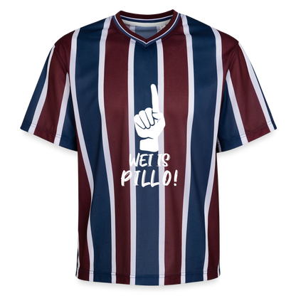 Wei is Pillo Unisex Football Style Mesh T-Shirt - Bordeaux/Navy