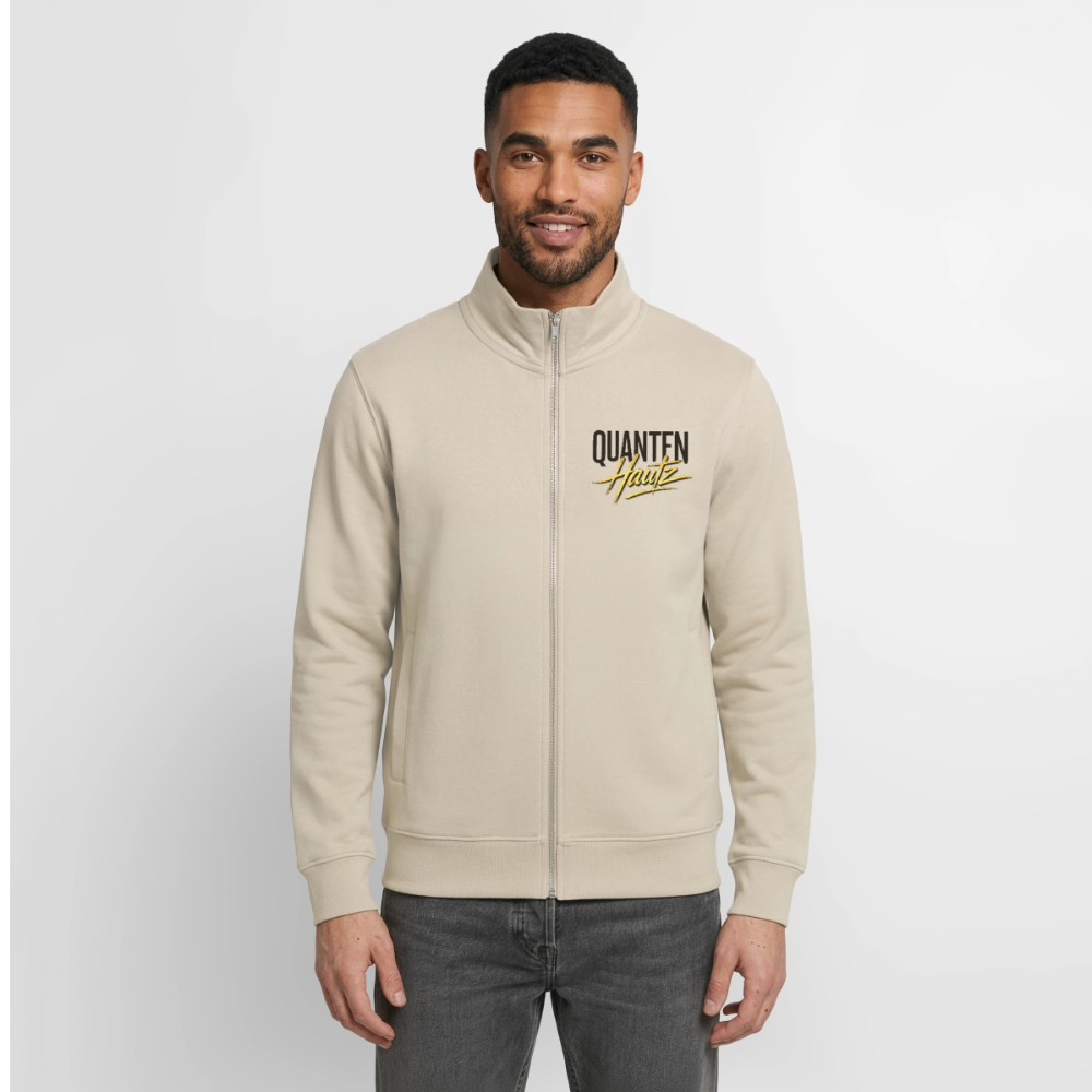 Quanten Hautz Bio Zip Sweatshirt - Cremebeige