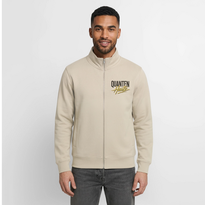 Quanten Hautz Bio Zip Sweatshirt - Cremebeige