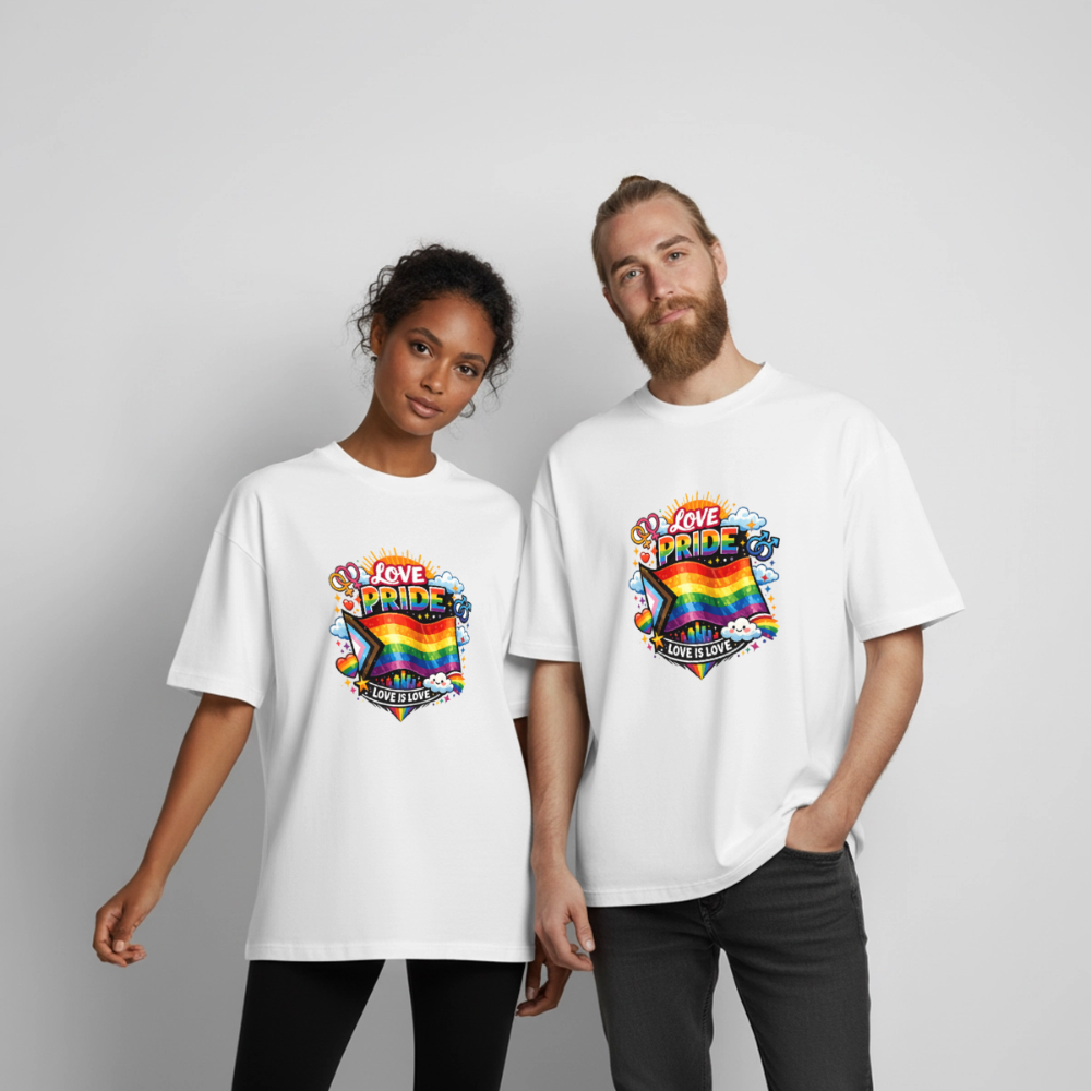 Pride Boxy Heavyweight Unisex Organic T-Shirt - Weiß
