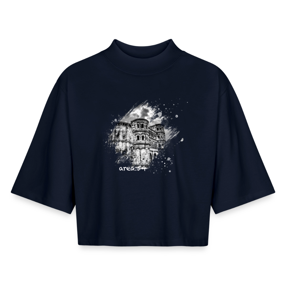 Trier Boxy Frauen Recyceltes 1/2 Sleeved T-Shirt - Navy