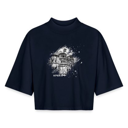 Trier Boxy Frauen Recyceltes 1/2 Sleeved T-Shirt - Navy