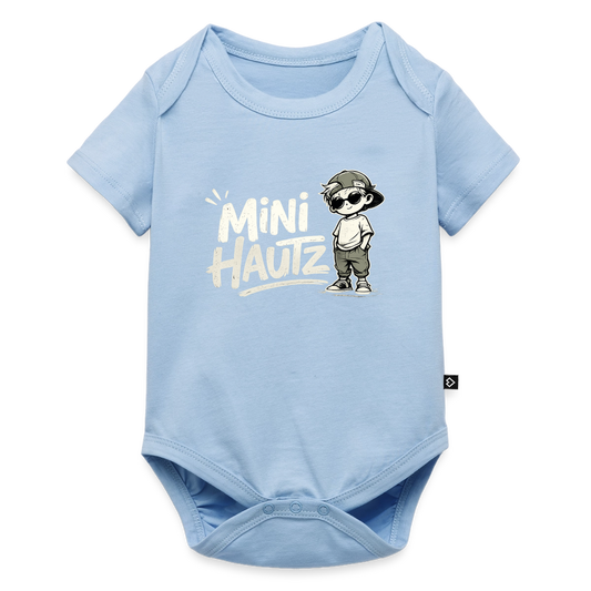 Mini Hautz Baby Bio-Kurzarm-Body - Hellblau